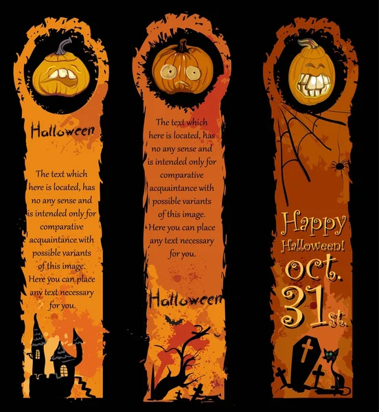 Vertikala halloween banners Royaltyfria illustrationer