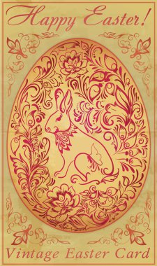 Vintage easter card 2 clipart