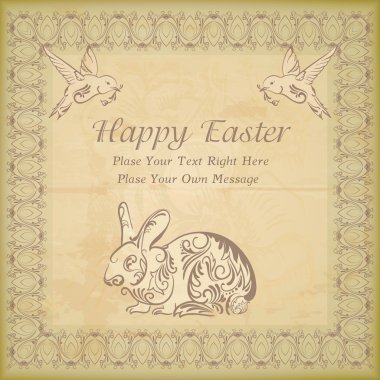 Vintage easter card 3 clipart