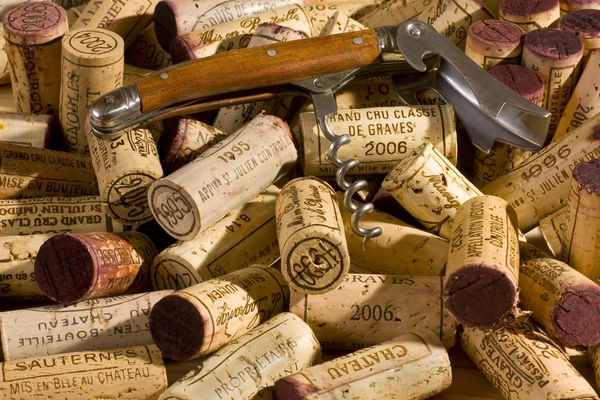 Vinpropper og vin flaske oplukker - Stock-foto