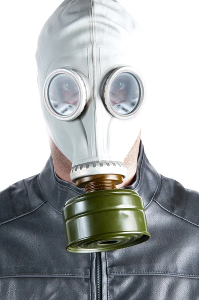 Człowiek w masce gazowej — Zdjęcie stockowe