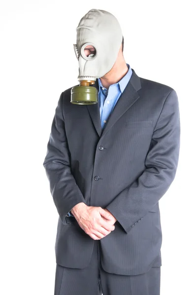 Man met gasmasker — Stockfoto