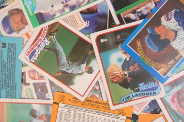 Scattered Baseball Cards clipart