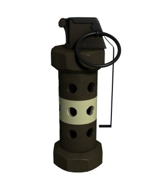 3D Rendered Isolated M84 Flashbang Grenade clipart