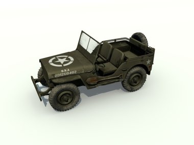3D Isolated Willys Jeep clipart