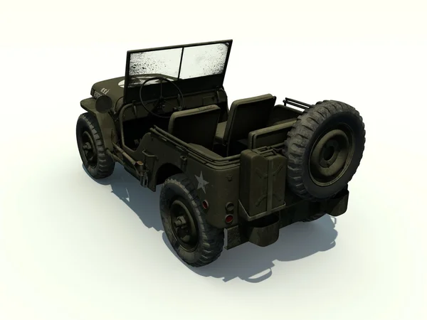 3D izole willys jeep