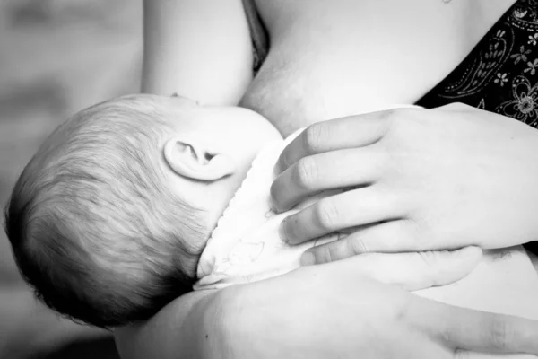生まれたばかりの赤ちゃんの摂食 — ストック写真
