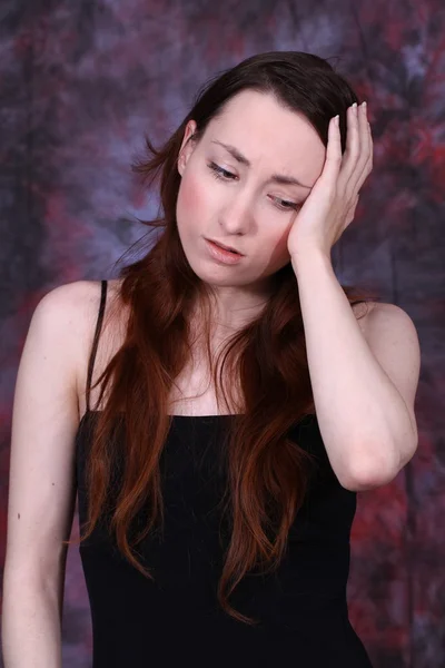 stock image Worried young woman