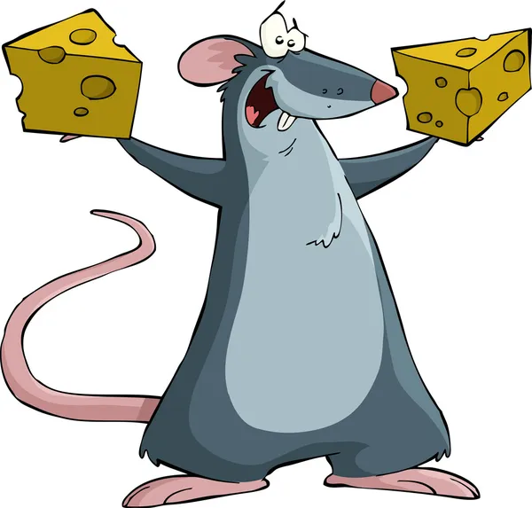 Picture: mouse holding cheese | Cute mouse holding cheese — Stock Photo ...