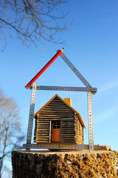 Dřevěná chata — Stock fotografie