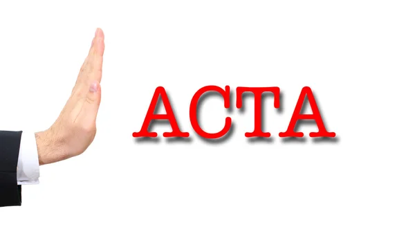 Зупинити acta — стокове фото