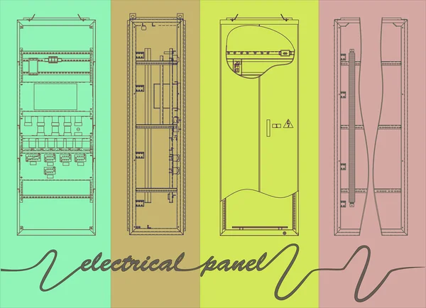 Elektriska panelen ritning — Stock vektor