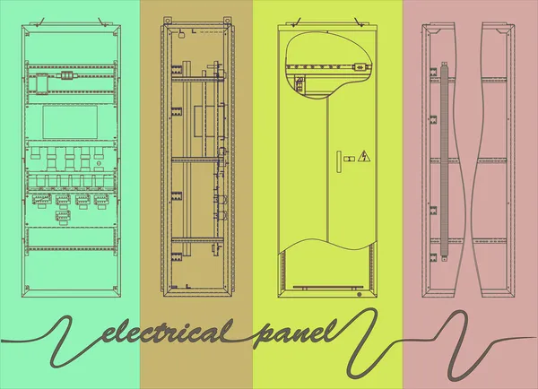 Dibujo del panel eléctrico — Archivo Imágenes Vectoriales