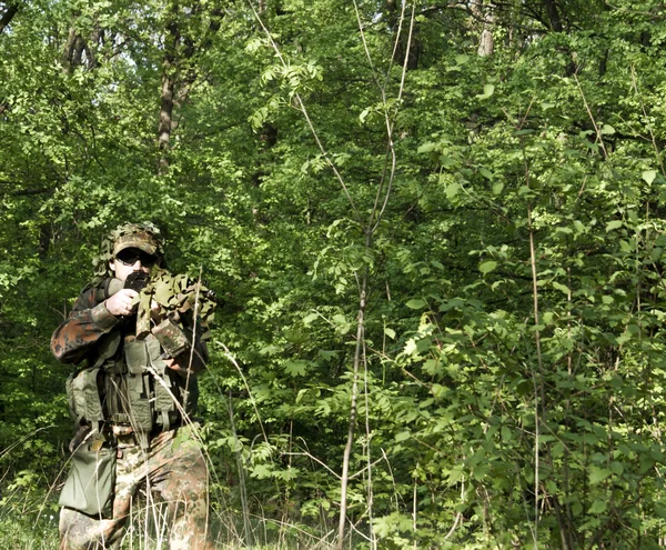 Voják kamufláž airsoft — Stock fotografie