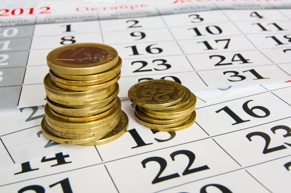 Гроші календар — стокове фото