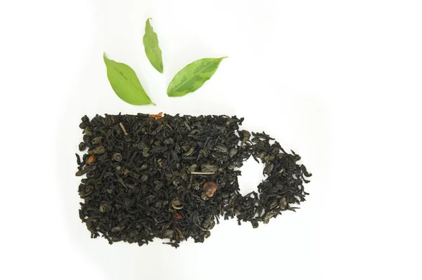 Dessiner des tasses de thé des feuilles — Photo