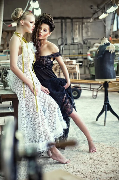 Två fantastiska damer i en sensuell pose — Stockfoto