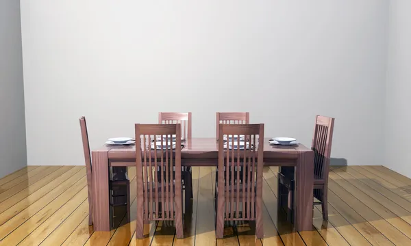 Mesa de jantar 3d — Fotografia de Stock