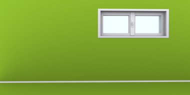 windows ile boş yeşil duvar