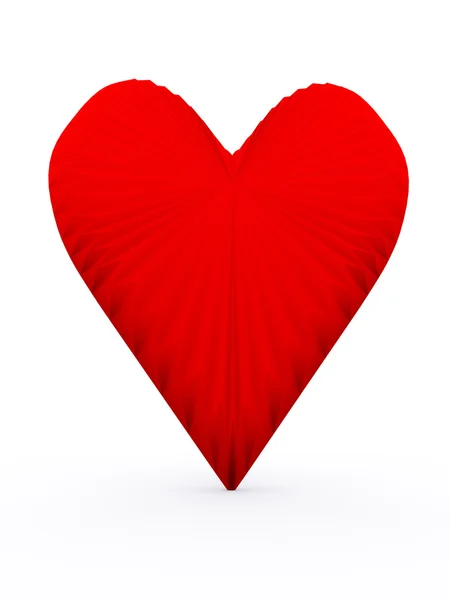 3d 렌더링 된 고립 된 붉은 심장 — 스톡 사진