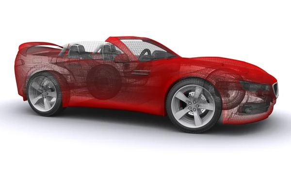 3D-gerenderde concepten sportwagen — Stockfoto