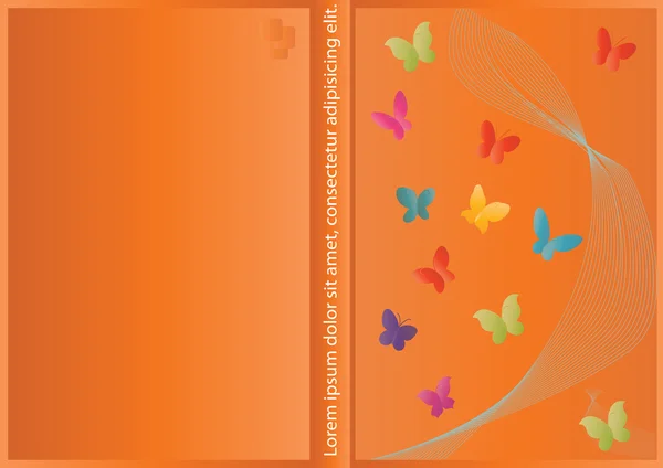 Projeto abstrato da tampa do vetor com borboleta — Vetor de Stock