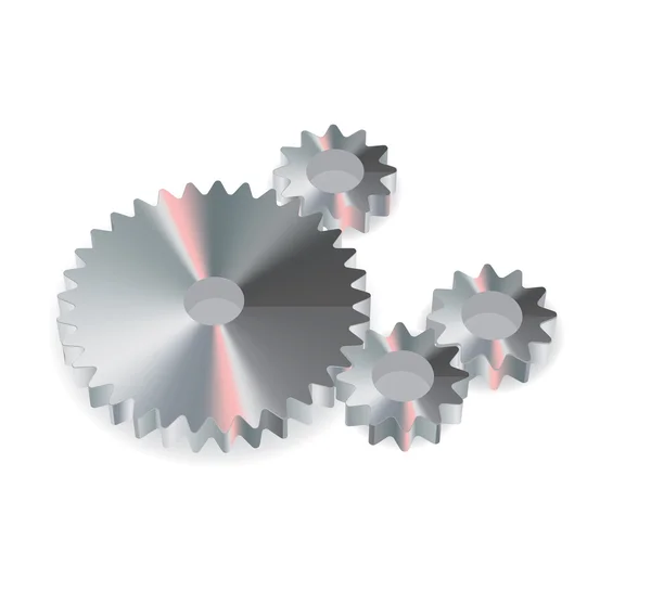 Vector Isolated Cogwheels — Stock Vector