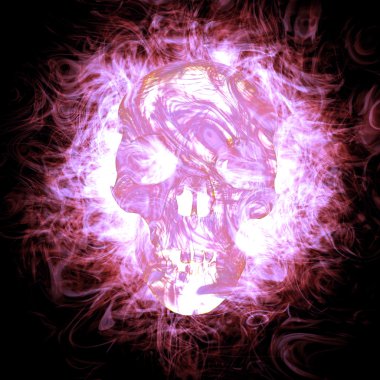 3D Burning Skull clipart