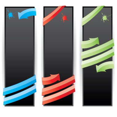 Vector Web2 vertical banner set clipart