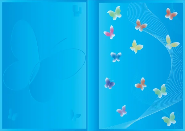 矢量抽象封面设计与蝴蝶 — 图库矢量图片