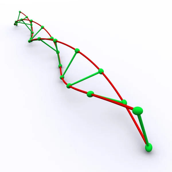 Cadena de ADN 3D renderizado — Foto de Stock