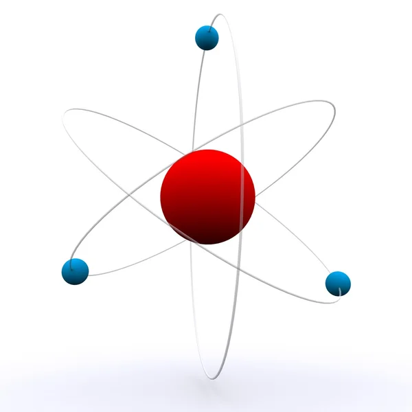 Modelo Atom renderizado 3D — Foto de Stock
