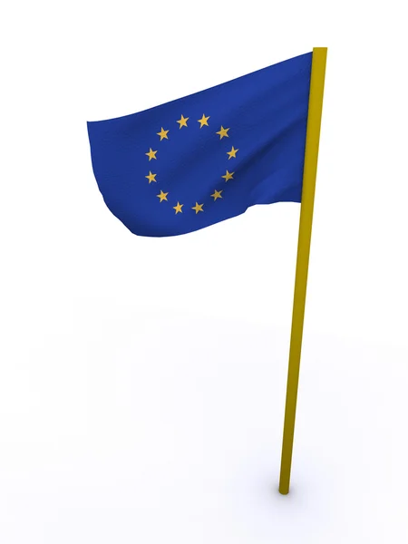 Bandeira da União Europeia renderizada em 3D — Fotografia de Stock