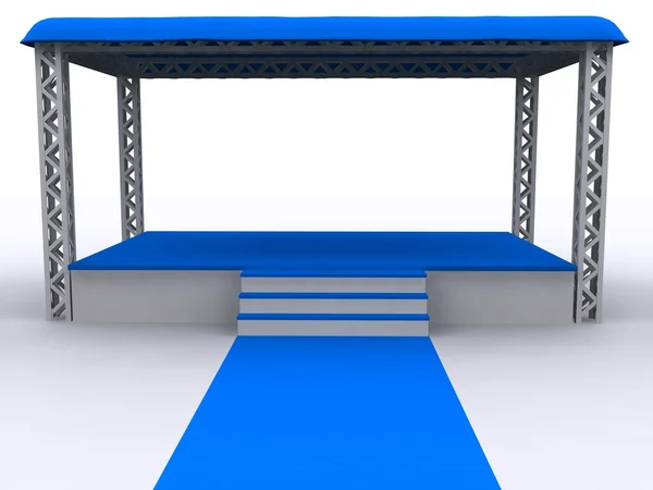 3D rendered blue isolated empty Stage — Stock Photo, Image