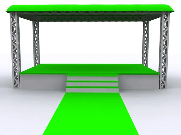 3D rendered green isolated empty Stage — Stock Photo, Image