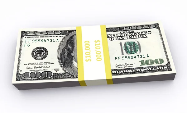 3D-рендеринг банкнот $100 — стоковое фото