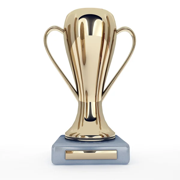 3D tavené zlatou trofej pohár — Stock fotografie