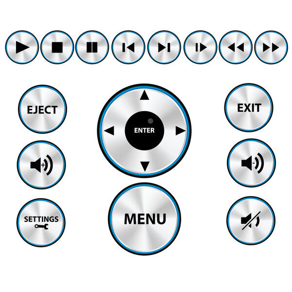 Vector Modern Media player Button Set