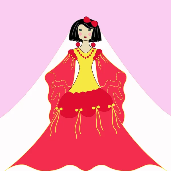 Une femme en robe — Image vectorielle
