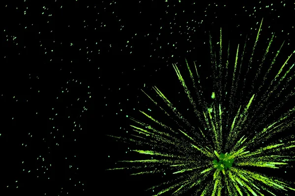 Green festive fireworks — Stock Photo, Image
