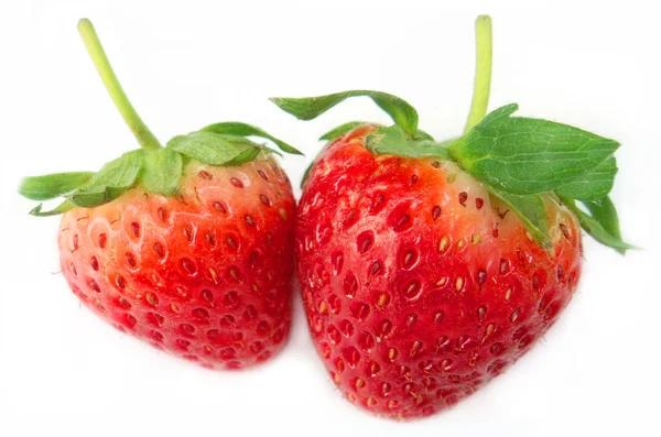 Erdbeeren auf weißem Hintergrund Stockfoto