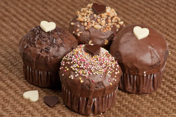 Muffins de namorados — Fotografia de Stock