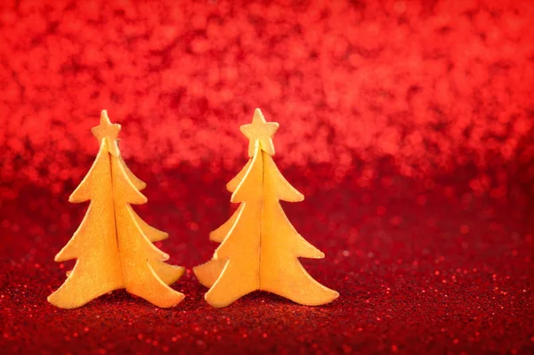 Árvores de Natal douradas — Fotografia de Stock