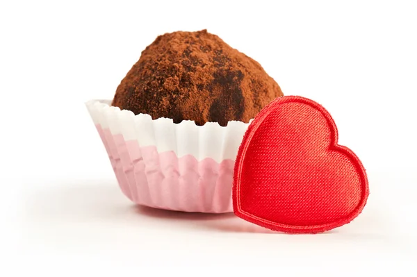 Valentine chocolate truffle — Stock Photo, Image