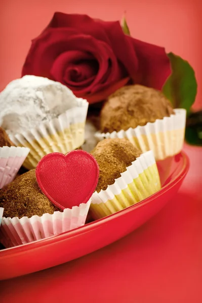 Trufas de chocolate de San Valentín —  Fotos de Stock