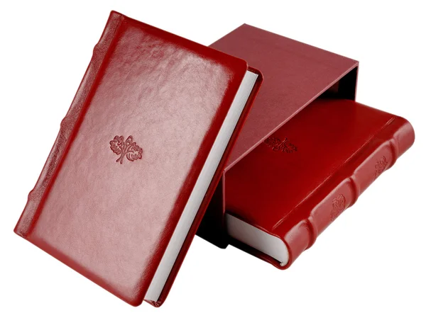 Червоний шкіряні щоденники — стокове фото