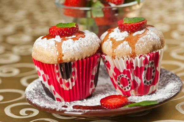 Muffins de fresa —  Fotos de Stock