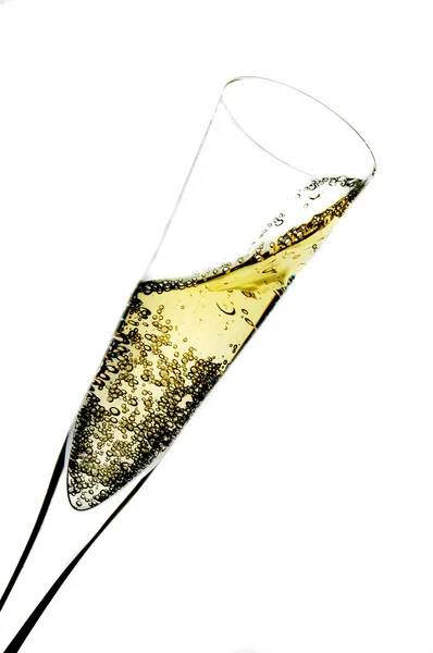 Glass of champagne isolated on white Royalty Free Stock Photos