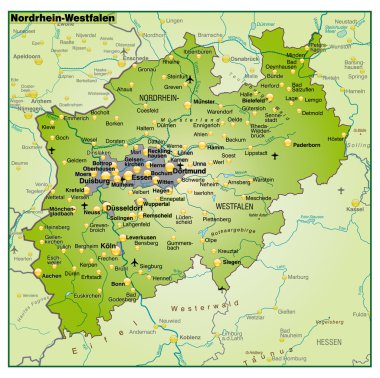 Nordrhein-Westfalen Umgebungskarte Uebersicht