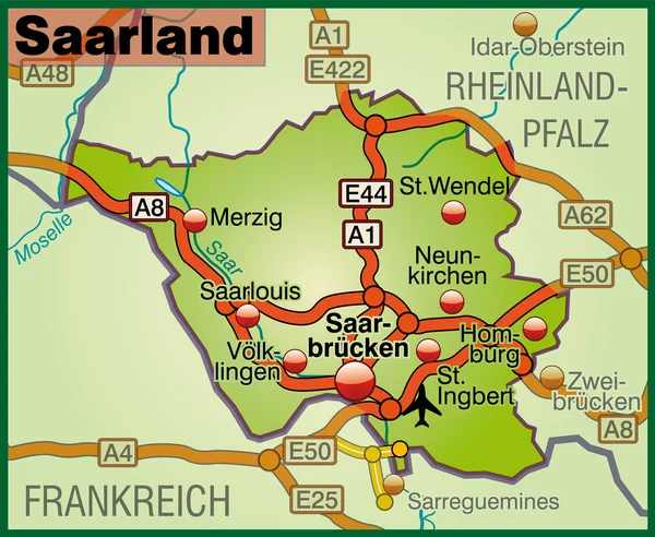Bundesland Saarland —  Vetores de Stock